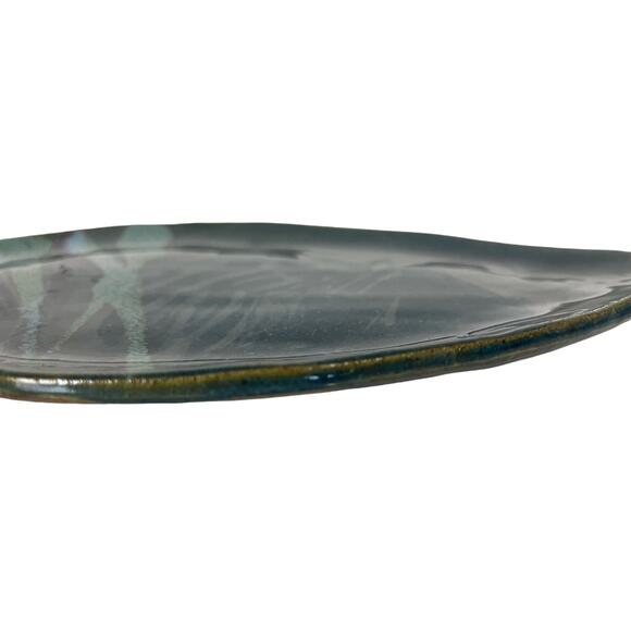 Signed Studio Stoneware Pottery SPARTAWARE Plate Platter Blue Fragrant Mushroom - Picture 7 of 10